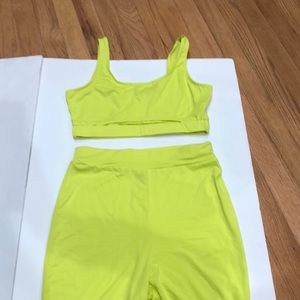 Neon yellows two piece set